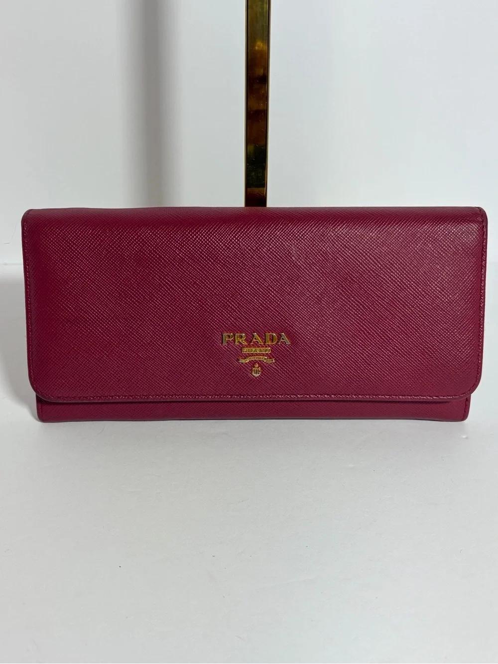 AUTHENTIC PRADA Women's Saffiano Leather Wallet - Rose